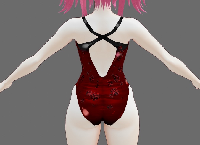Floral Swimsuit + Wedge Sandals set for VRoid Stable and Beta (9 colors)