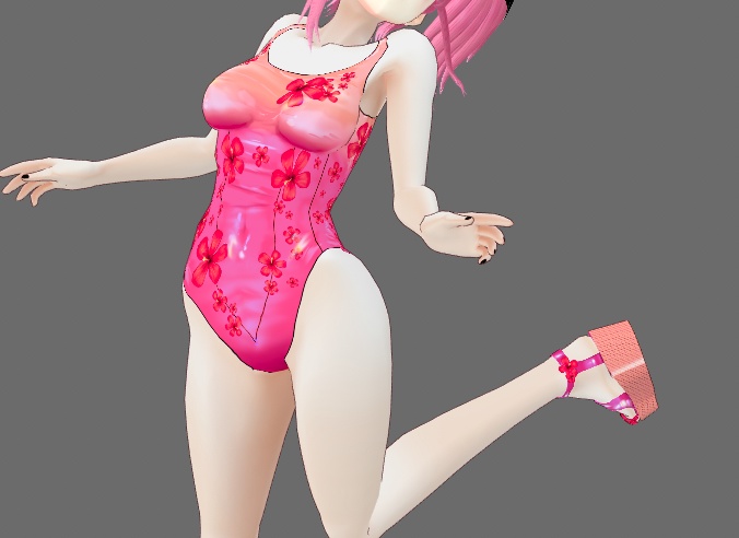 Floral Swimsuit + Wedge Sandals set for VRoid Stable and Beta (9 colors)