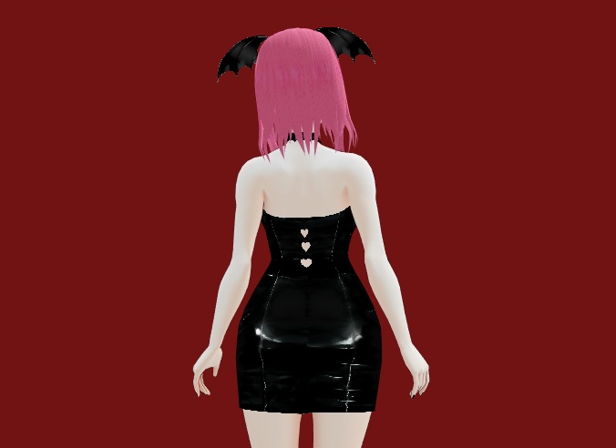 Heart Cut-Out Latex Dress for VRoid Models