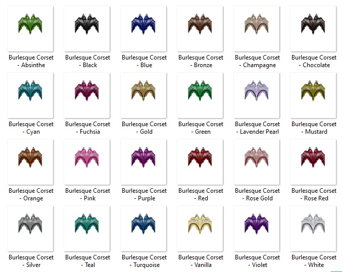 Burlesque Corset for VRoid Stable and Beta (24 colors)