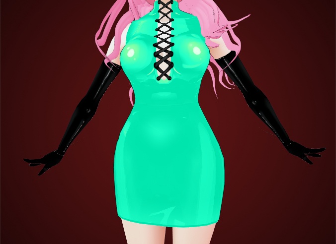 Latex Pencil Dress with Lace Up for VRoid