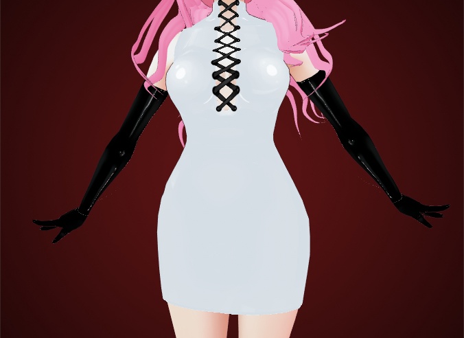 Latex Pencil Dress with Lace Up for VRoid