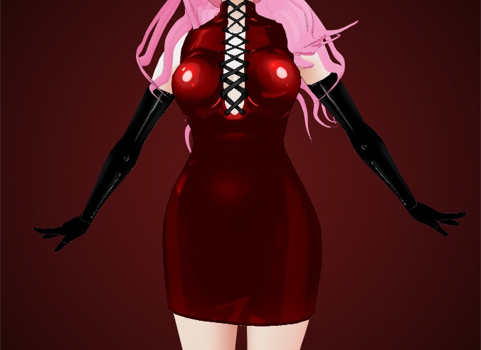 Latex Pencil Dress with Lace Up for VRoid