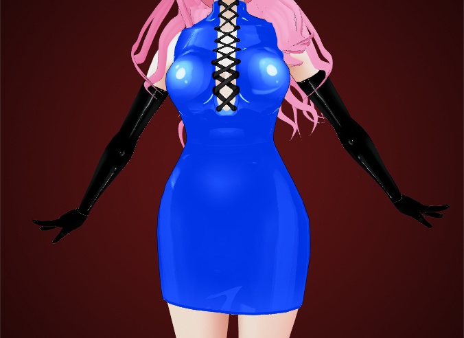 Latex Pencil Dress with Lace Up for VRoid