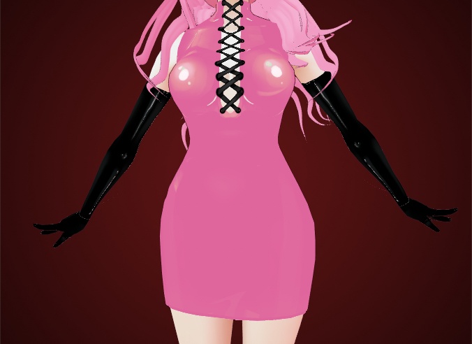 Latex Pencil Dress with Lace Up for VRoid
