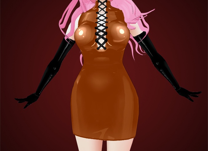 Latex Pencil Dress with Lace Up for VRoid