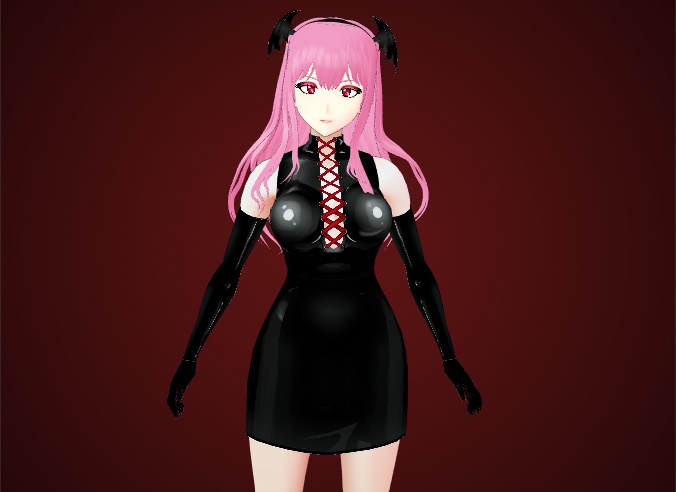 Latex Pencil Dress with Lace Up for VRoid