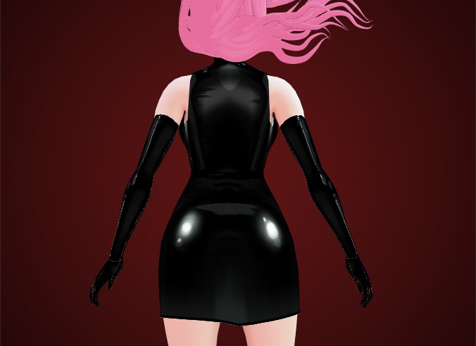 Latex Pencil Dress with Lace Up for VRoid