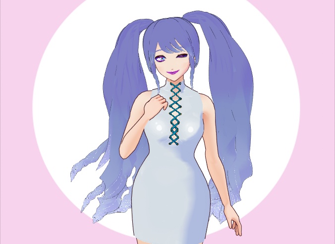Curly Twintails Hair Preset for VRoid (Stable and Beta)