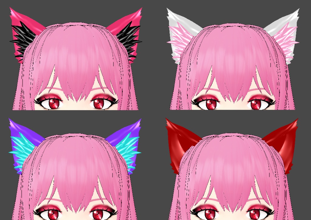 Latex Cat Ears for VRoid stable - Mix and Match Set