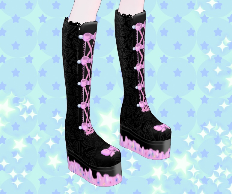 ''Cake Stomper'' Platform Boots for VRoid Stable