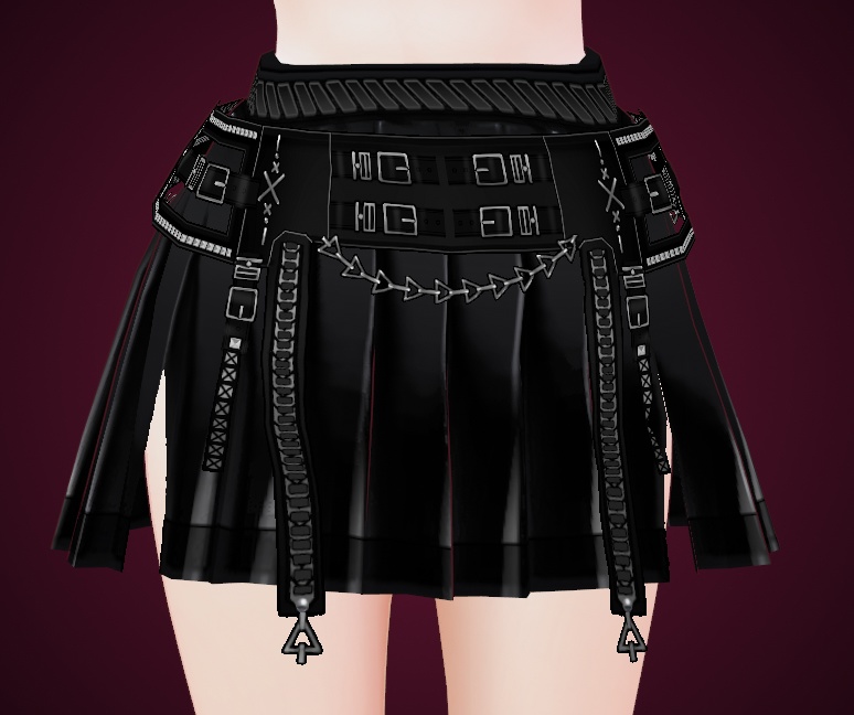 Latex Skirt with Belt for VRoid Stable
