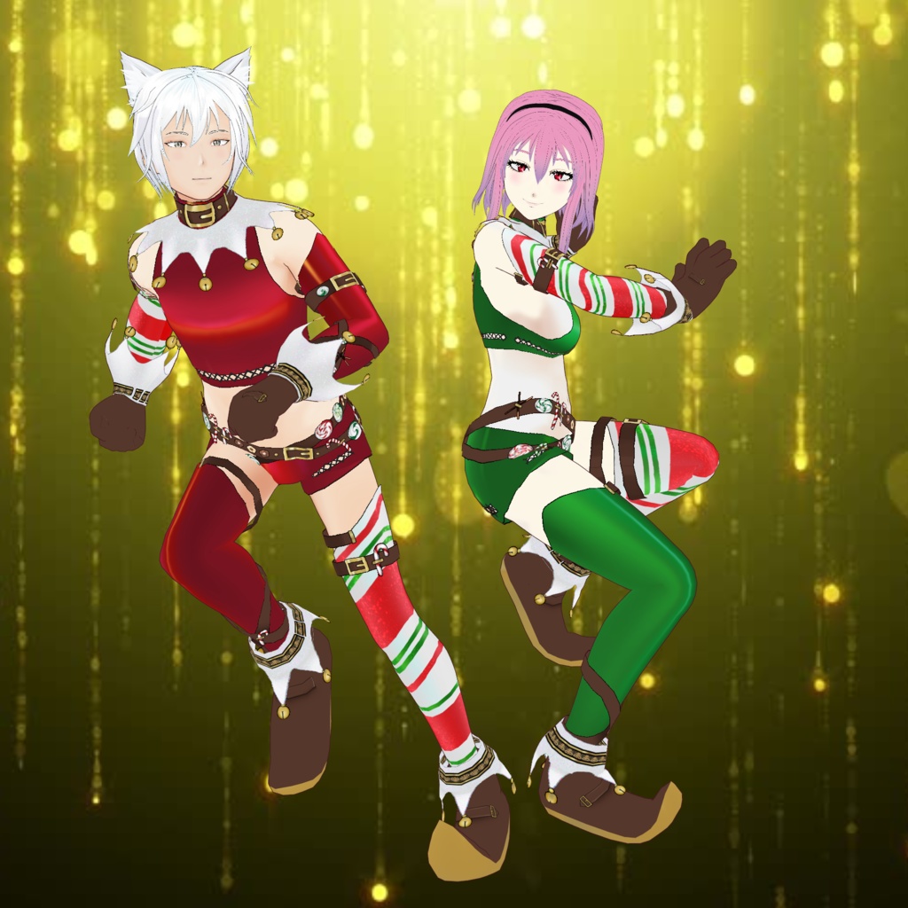 Candy Elf Outfit for VRoid Stable (Masc and Fem) - color variations available