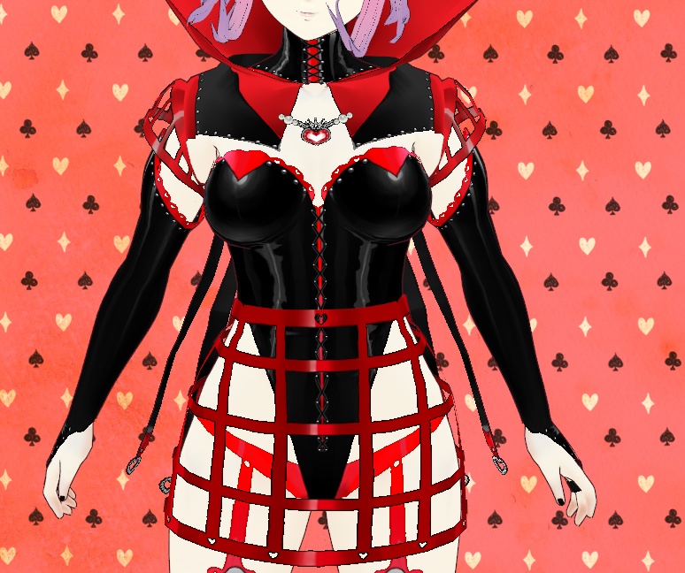 Queen of Hearts outfit for VRoid - Customizable Set