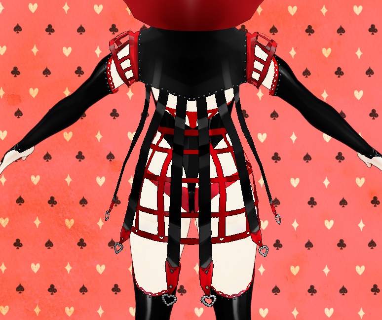 Queen of Hearts outfit for VRoid - Customizable Set