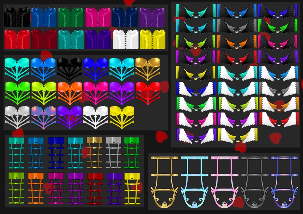 Queen of Hearts outfit for VRoid - Customizable Set