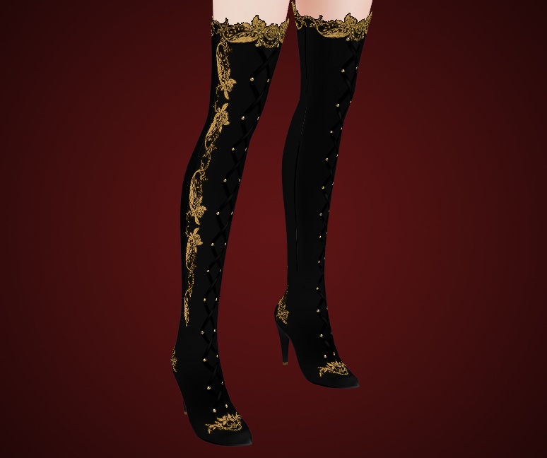 Requiem Thigh High Boots for VRoid - 40 colors