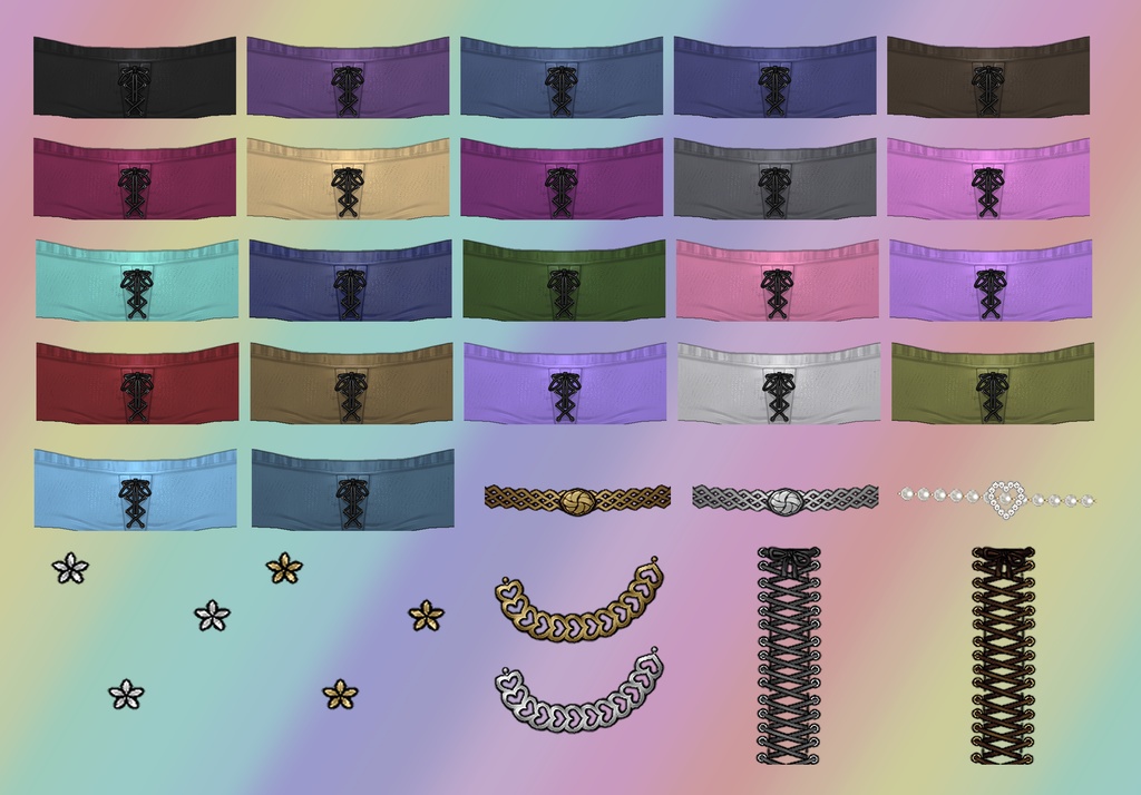 LowCut Jeans - 22 color and Deco set for VRoid
