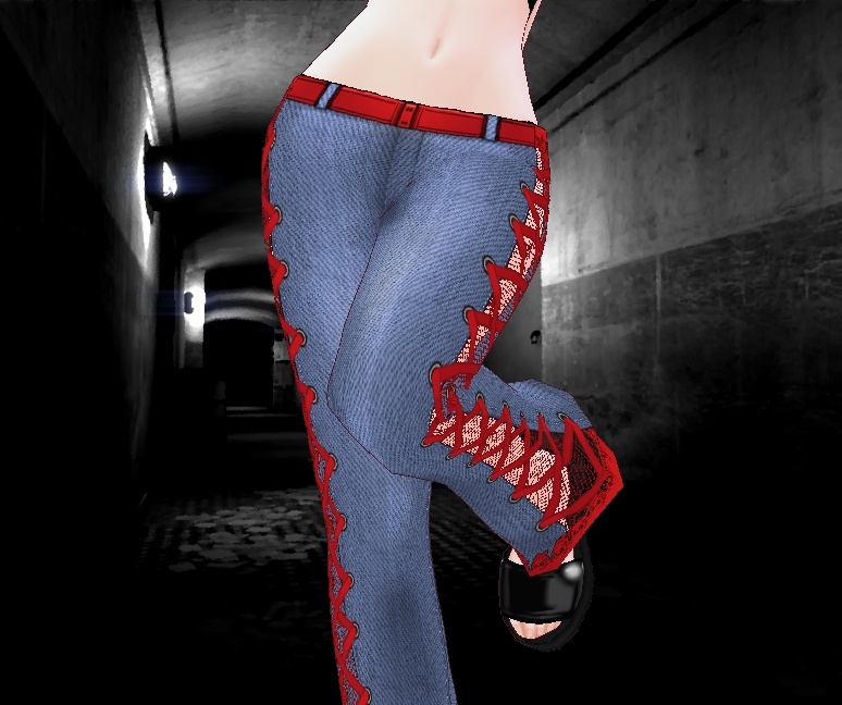 Lacey Jeans with peak-a-boo back for VRoid - 2 x 15 colors