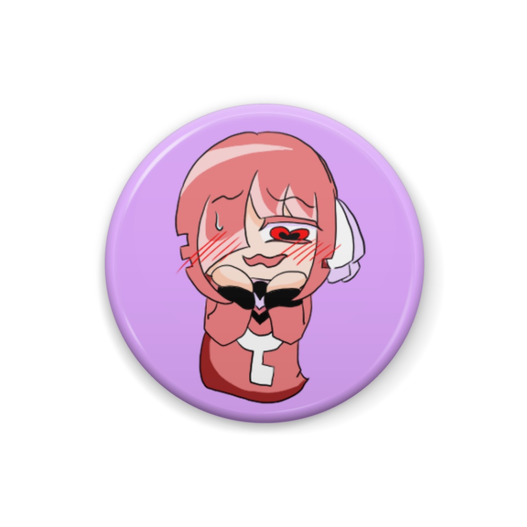 ぴんくしゅうまつの何とも言えない顔缶バッチ