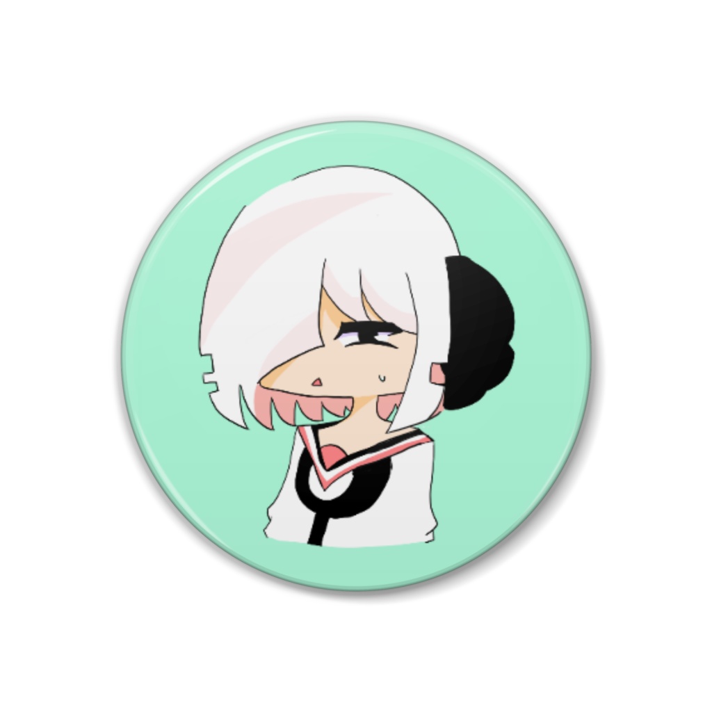 終末ハルカの何とも言えない顔缶バッチ