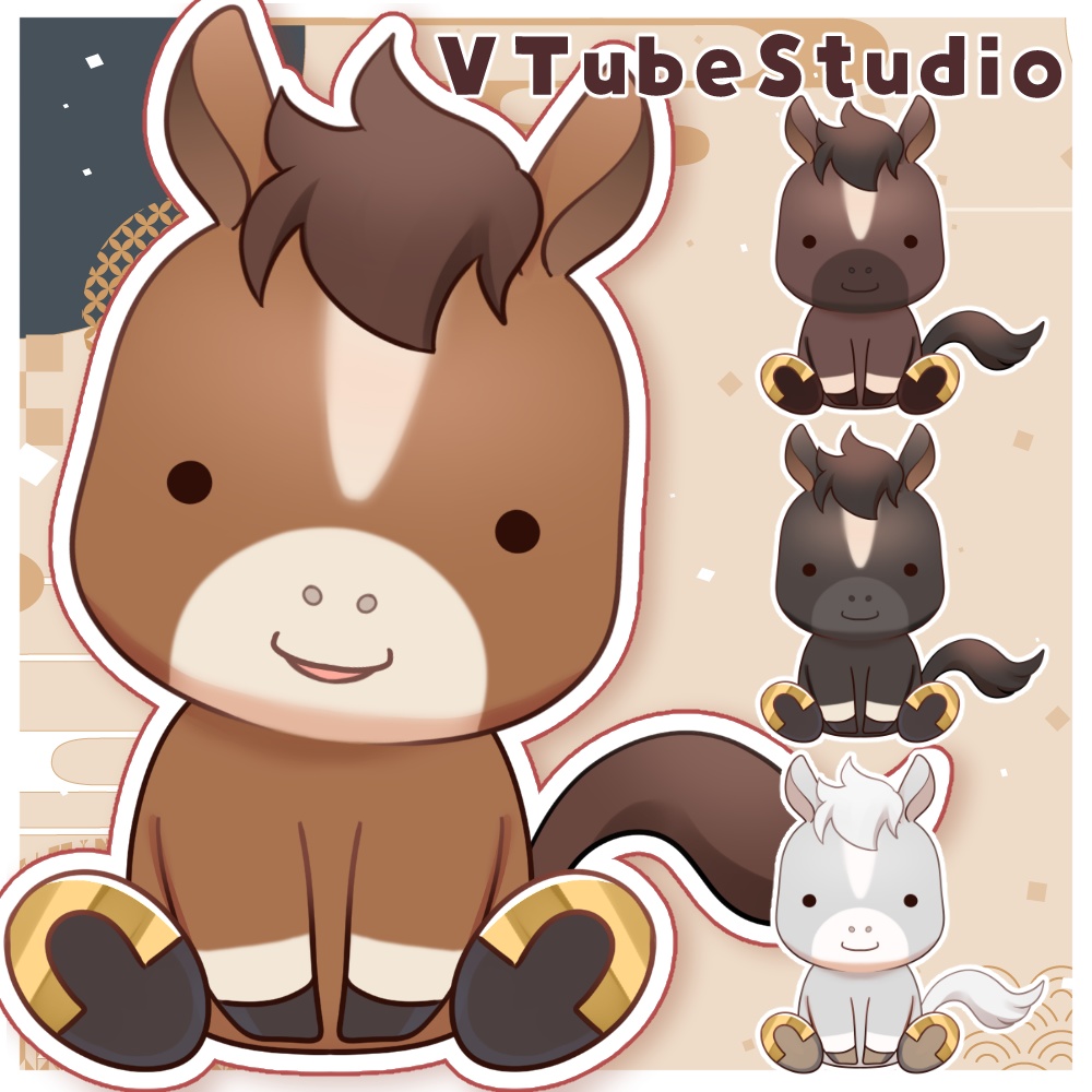 【Live2Dモデル/アイテム】午年【VTubeStudio\ お正月配信に!】