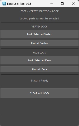 Autodesk Maya用ツール　FaceLockTool