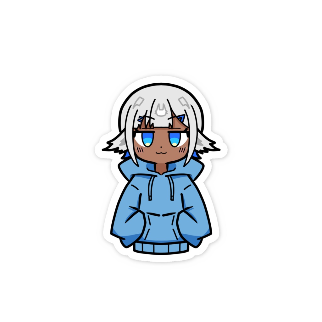 銀狼ルル スマホステッカー　パーカーVer