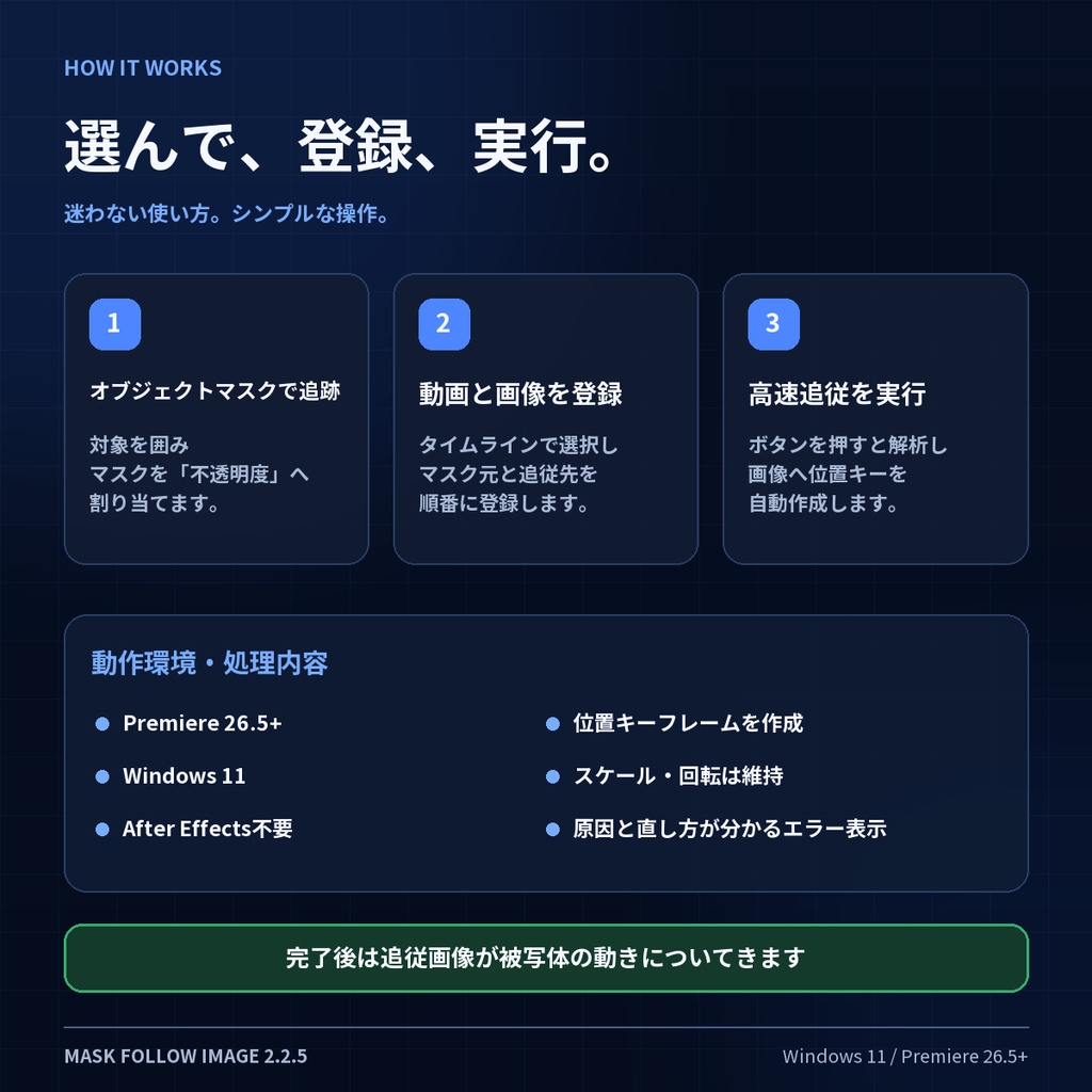 Mask Follow Image|Premiereで画像を被写体へ自動追従【Windows 11】