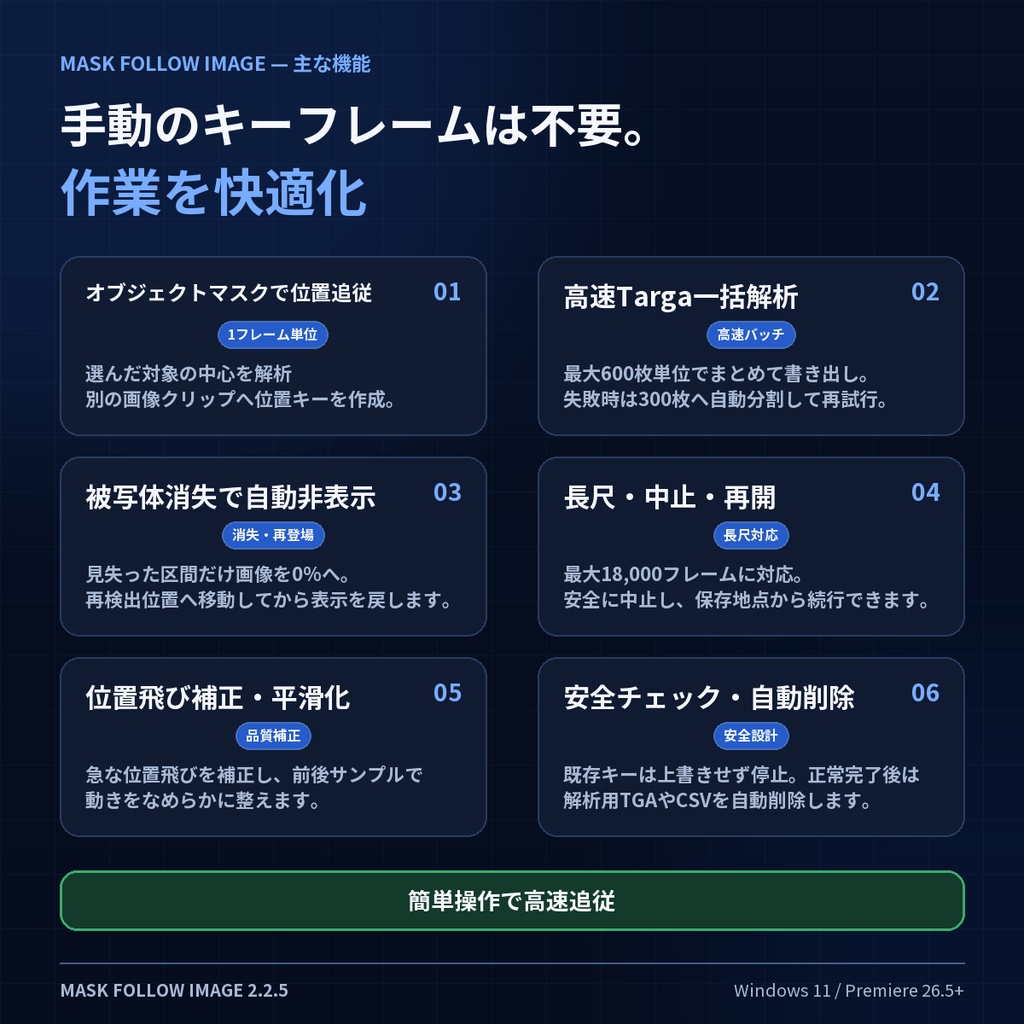 Mask Follow Image|Premiereで画像を被写体へ自動追従【Windows 11】