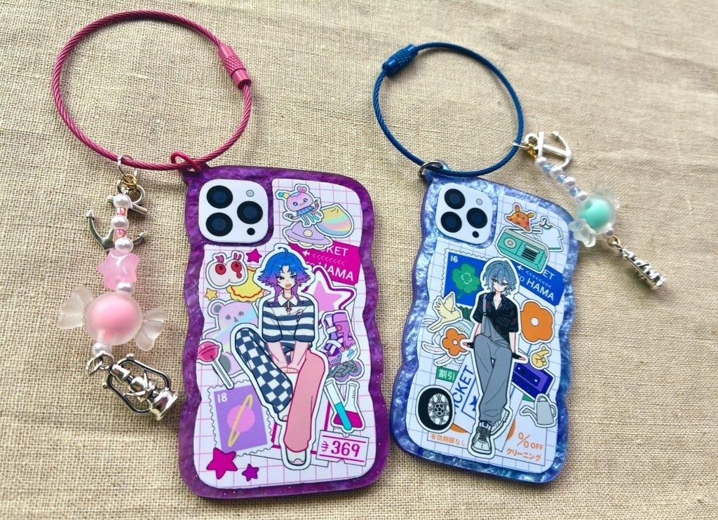 スマホ裏風アクリルキーホルダー