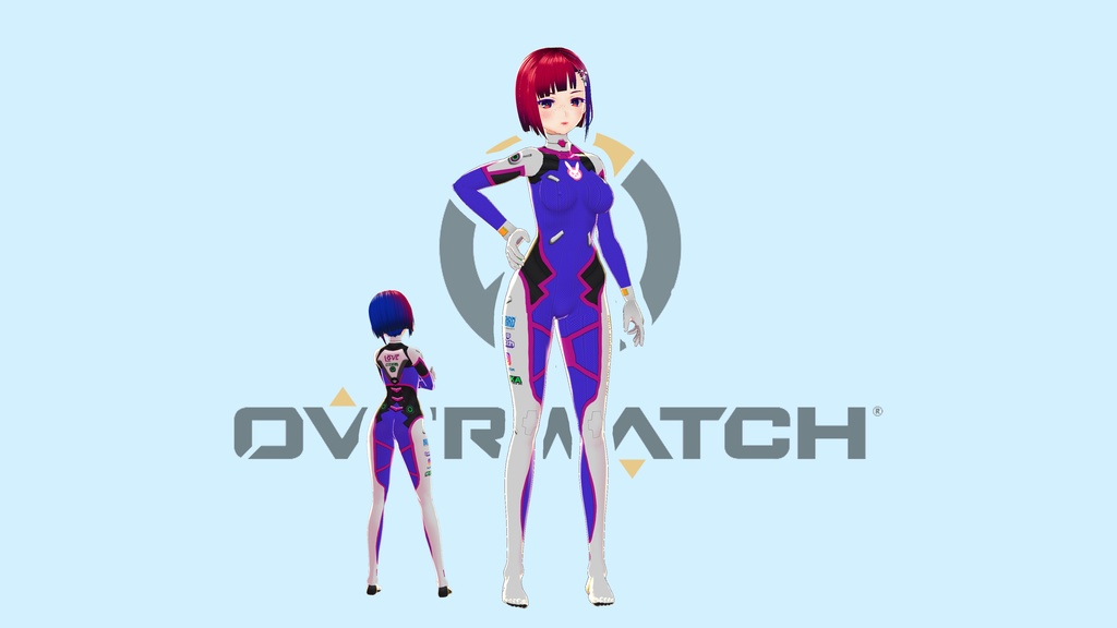 Overwatch Costume + Lisa.vrm Character VRoid. 3D model 専用
