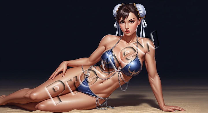 Exclusive Chun-Li Desktop Wallpaper: Bikini 6 pack,チュン・リデスクトップの壁紙、ビキニ6枚パック, 4K (3960x2160 pixels)