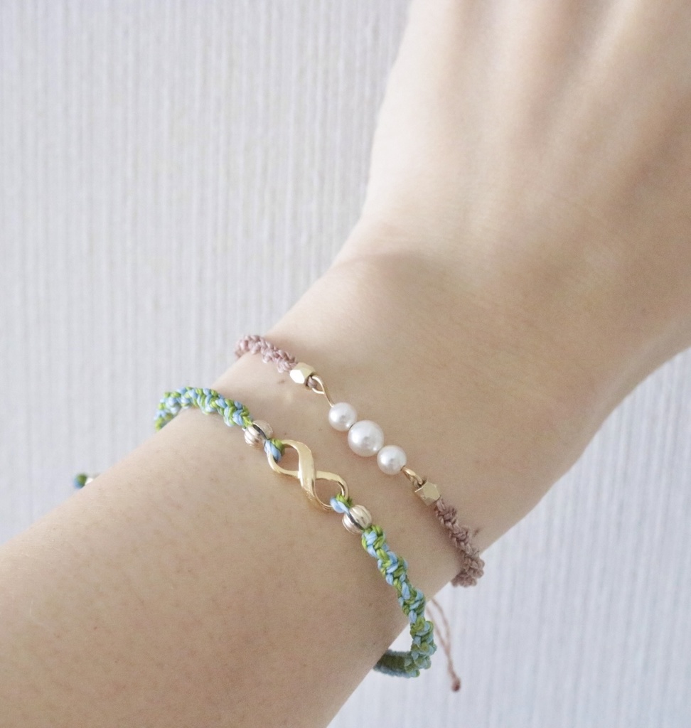 さねぎゆ概念カラーワックスコードブレスレット【∞マーク】