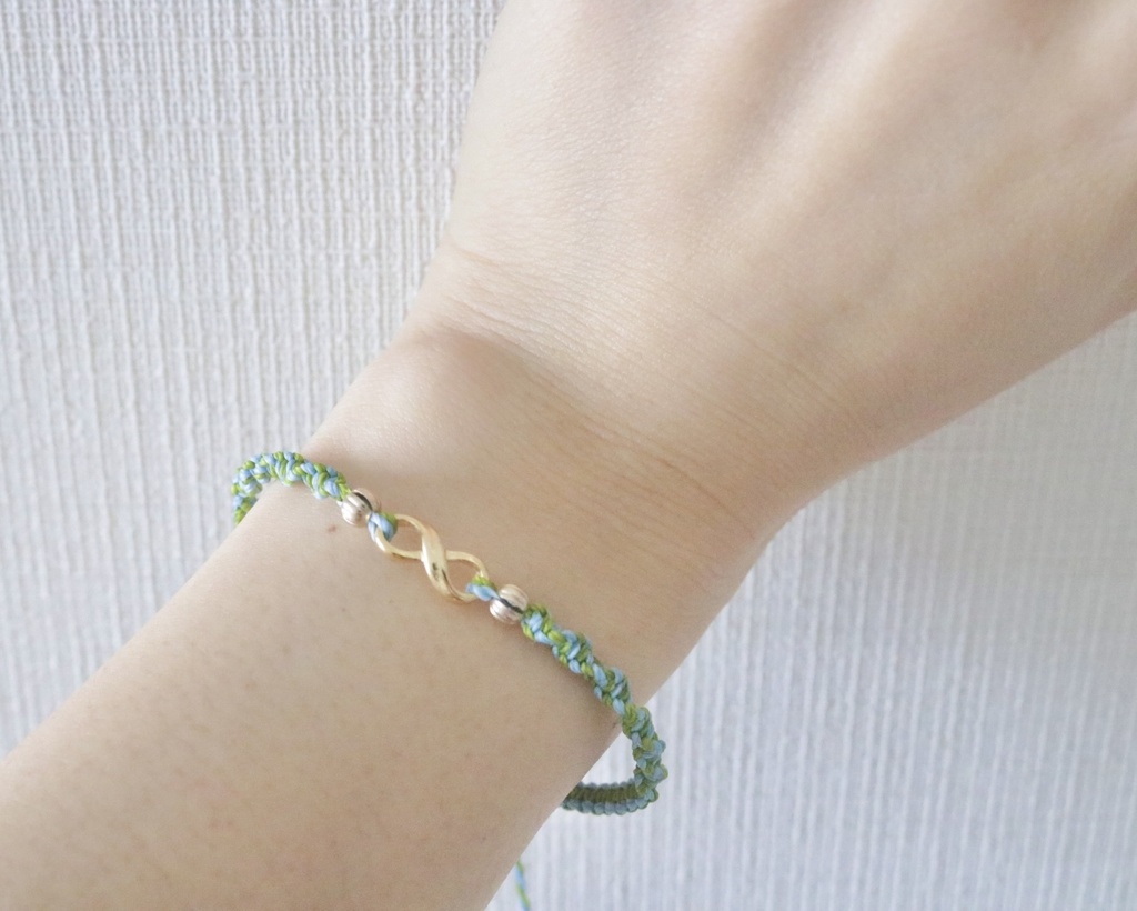 さねぎゆ概念カラーワックスコードブレスレット【∞マーク】