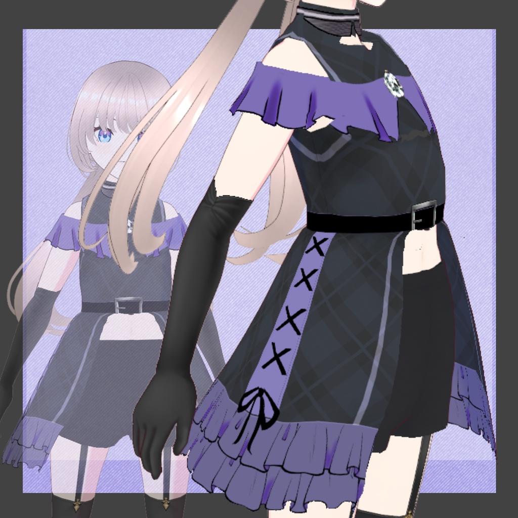 【無料/Free】小悪魔アウターワンピ【VRoid衣装】