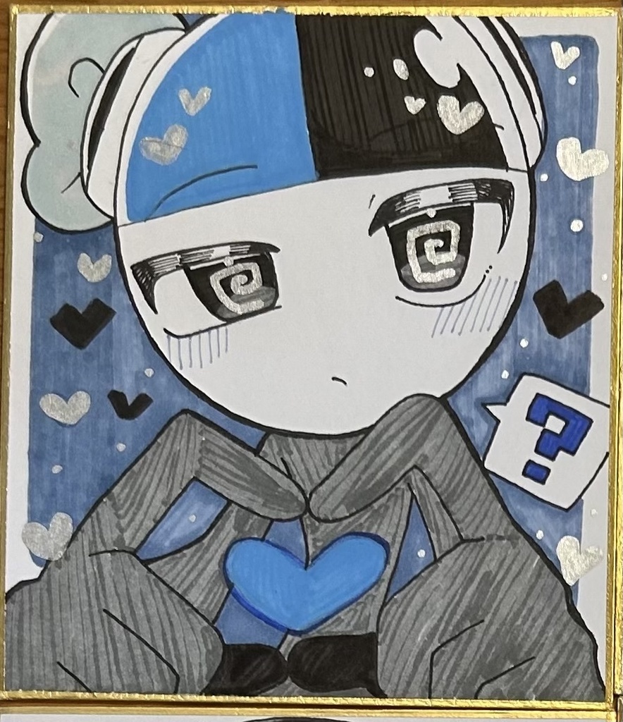 [オリ棒]万鱈ハートポーズ中色紙