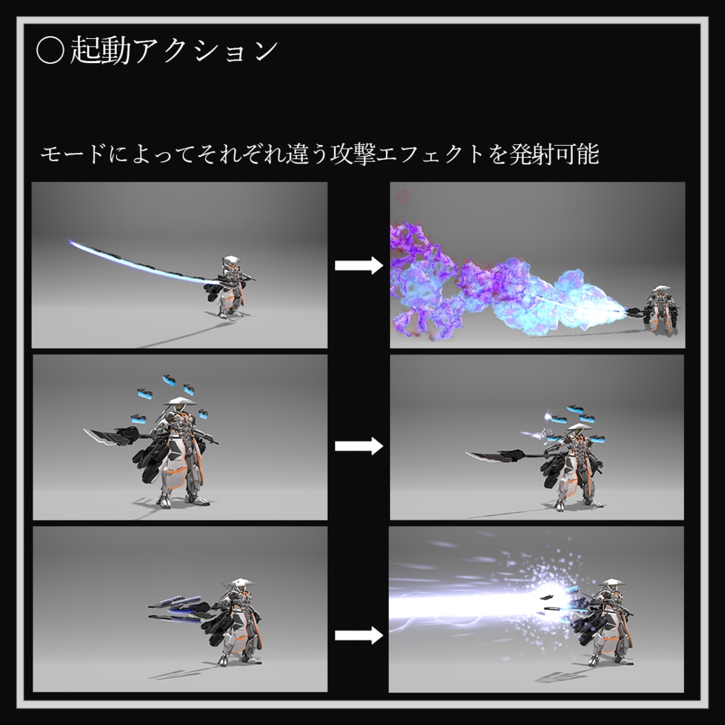 (VRChat想定3Dモデル) 多面変形大太刀:IGNITE (MA対応)