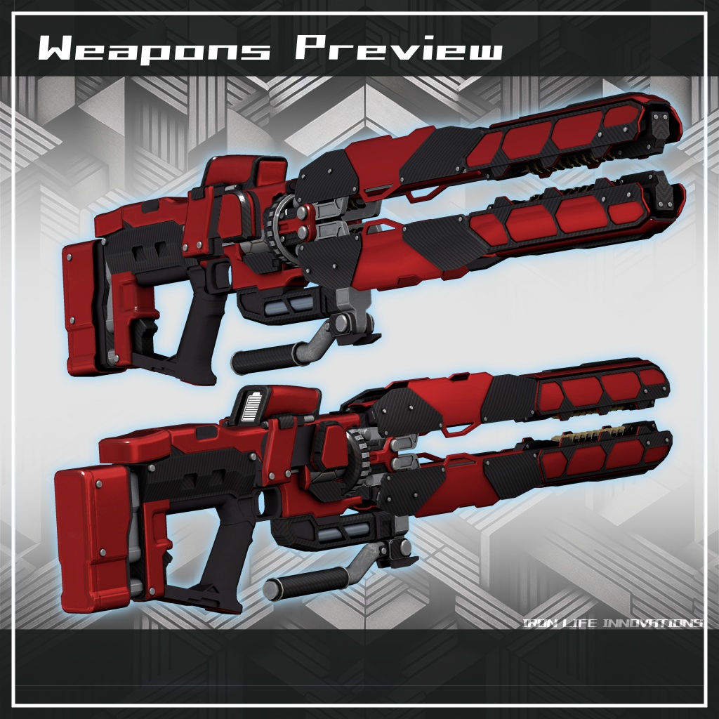 (VRChat想定3Dモデル) 跳弾式光線長銃:BRR-45 “VECTOR” MA対応