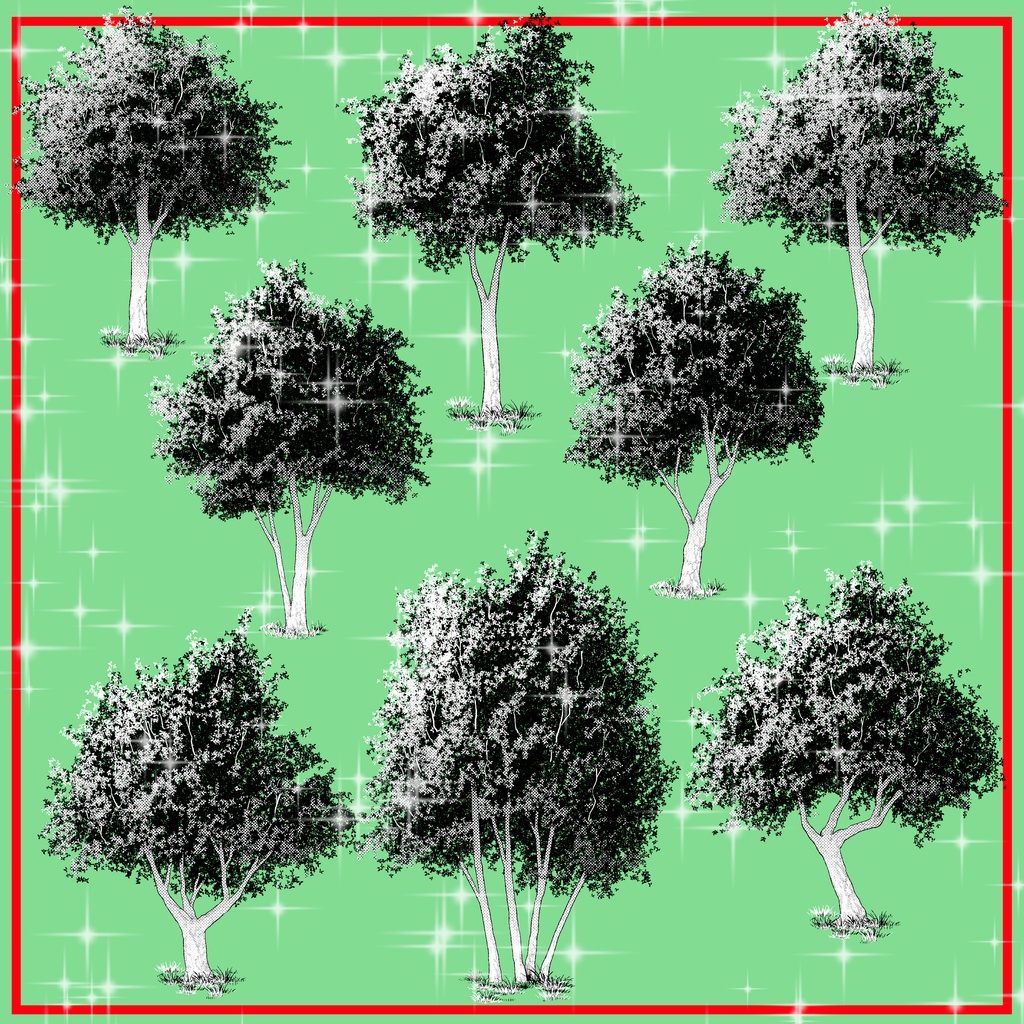 ８つ木セット・漫画素材（Tree material set)