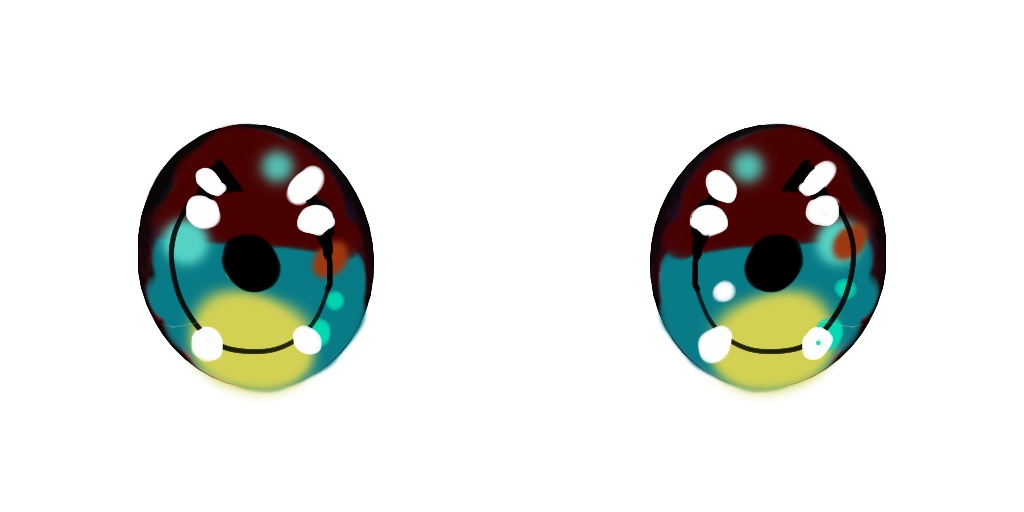 Blue and Red Sparkling Eyes