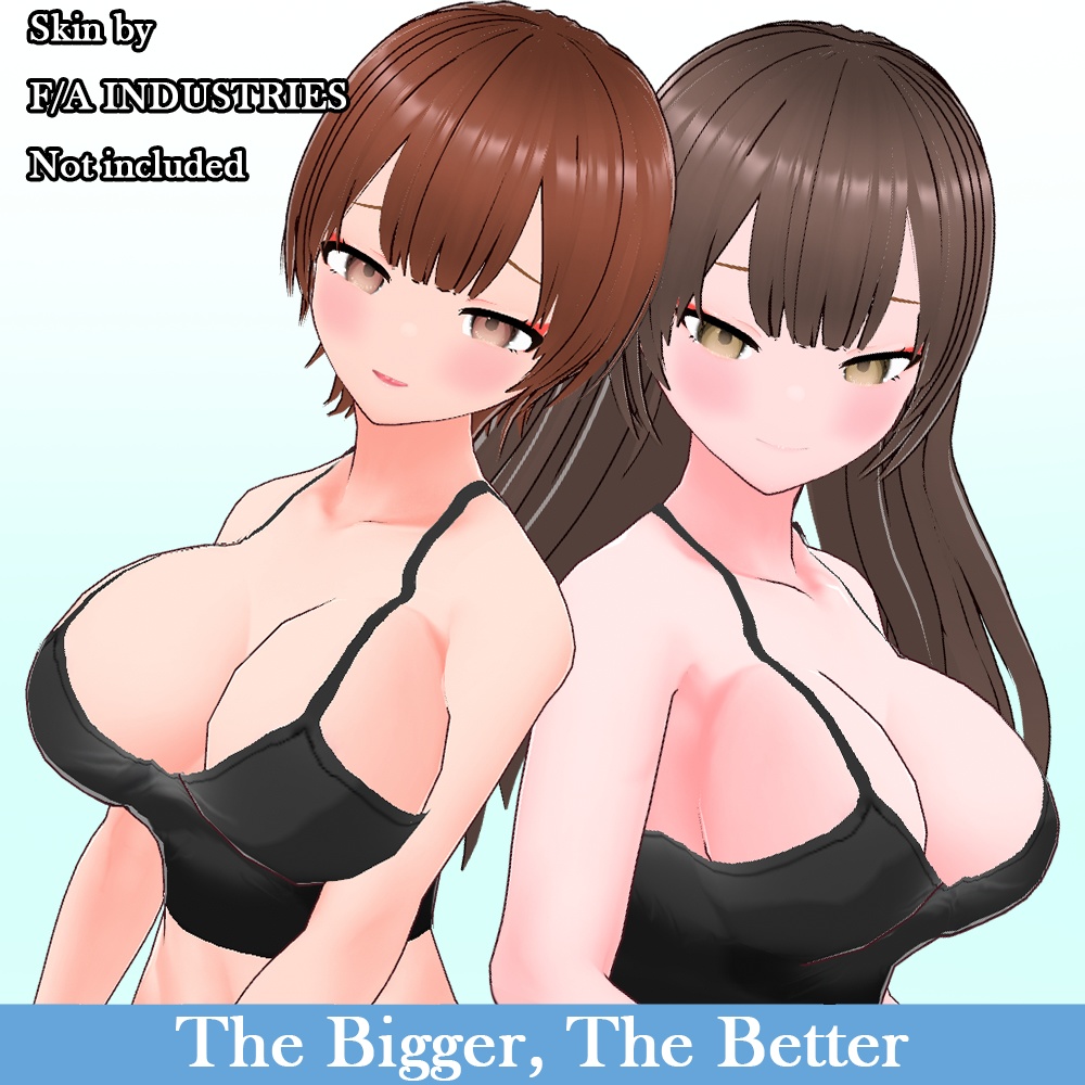 【VRoid】★R15★ 紐ストラップ&マイクロデニムセット/Flirty Little Rebel: Strappy Crop Top & Micro Denim Set