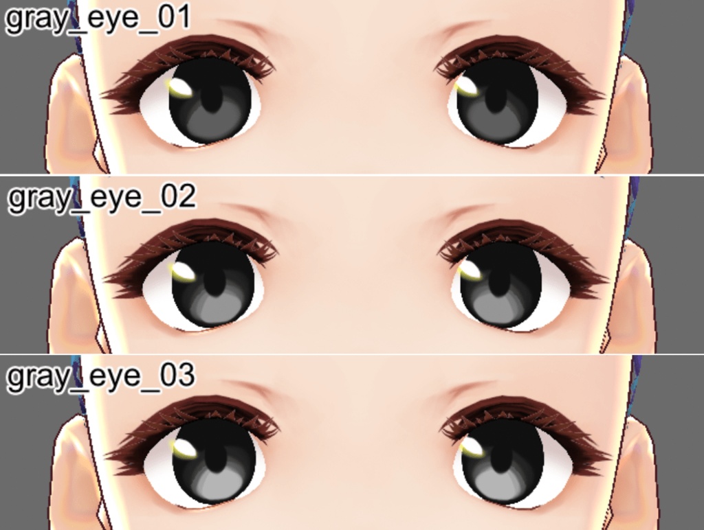 【Free】VRoid Brown and Gray Eyes(VRoid Eyes Dark Color Set 01)