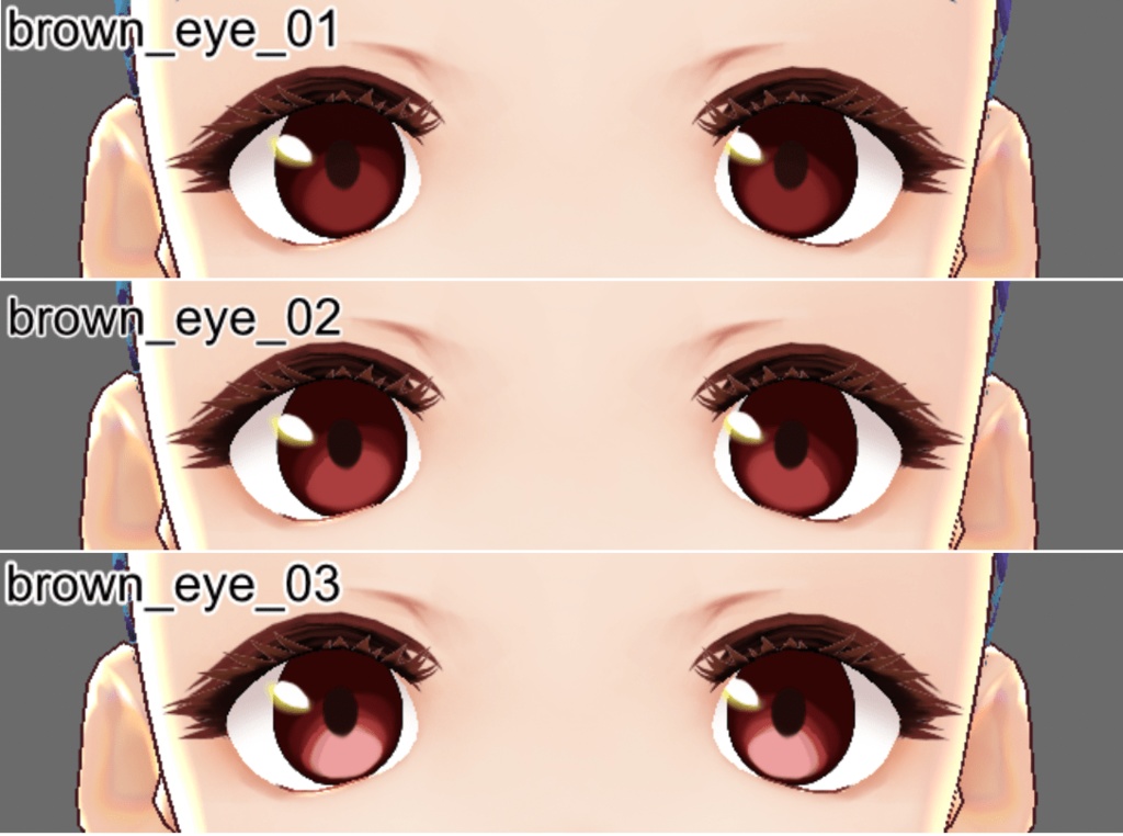 【Free】VRoid Brown and Gray Eyes(VRoid Eyes Dark Color Set 01)