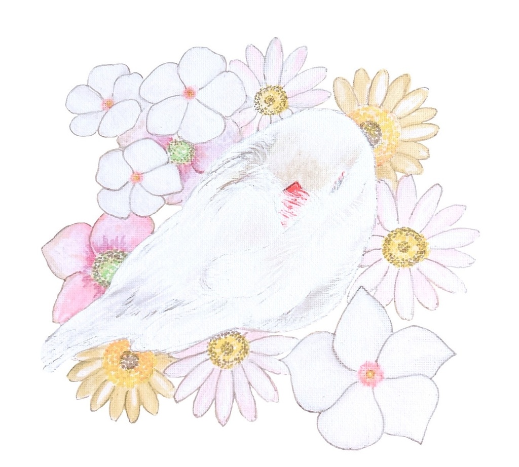 文鳥と一緒 トートバッグ