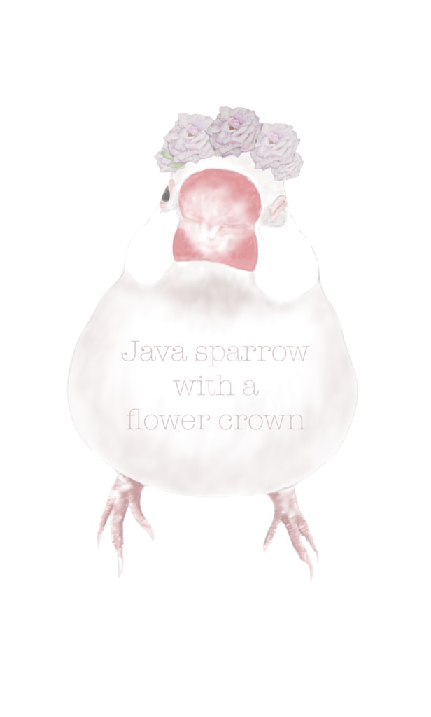 花冠の文鳥さんトートバッグ