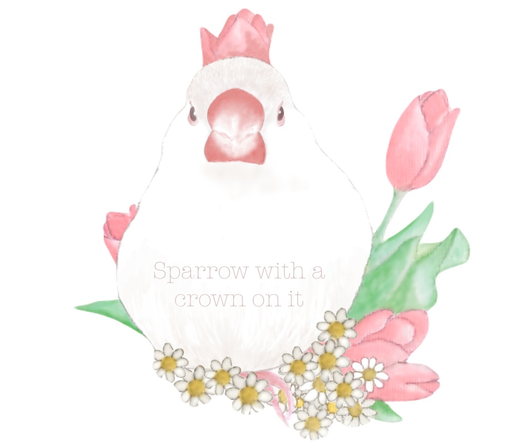 チューリップの王冠が似合う文鳥さんスウェット