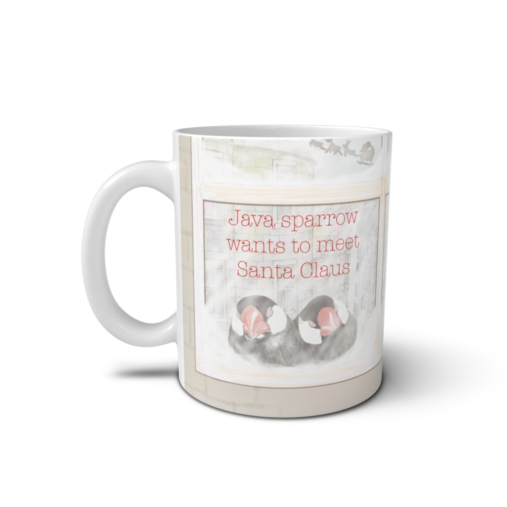 サンタクロースに会いたかった文鳥さんマグカップ