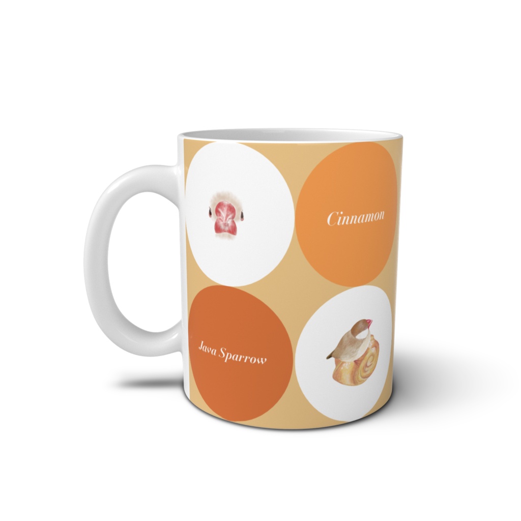 シナモン文鳥さんのマグカップ