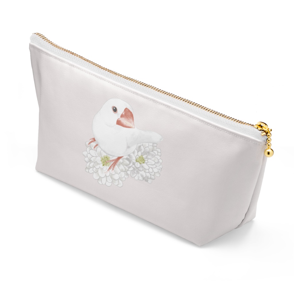 天使のような白文鳥ポーチ